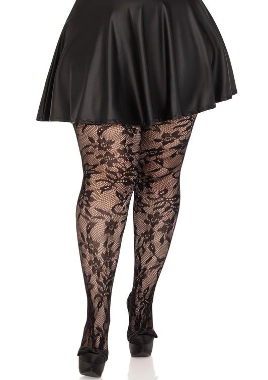 Bestel: Plus Seamless Floral Lace Pantyhose - bij Happytoys: de erotische sex webshop | liever Happy dan Easy ⭐⭐⭐⭐⭐