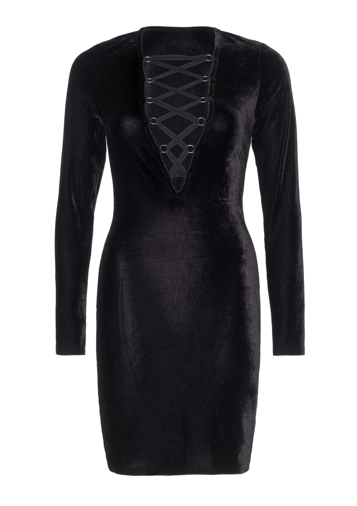 Bestel: Velvet Long Sleeved Dress - bij Happytoys: de erotische sex webshop | liever Happy dan Easy ⭐⭐⭐⭐⭐