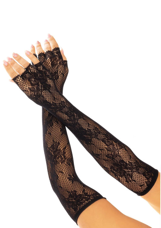 Bestel: Opera Length Floral Net Fingerless Gloves by Leg Avenue - bij Happytoys: de erotische sex webshop | liever Happy dan Easy ⭐⭐⭐⭐⭐