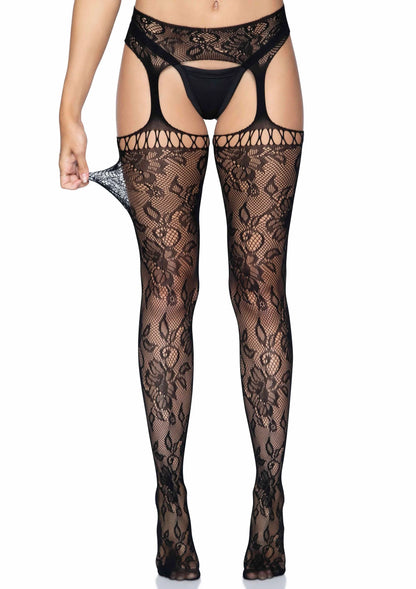 Bestel: Lace Stockings with Attached Garter Belt - bij Happytoys.nl, happytoys.be, Happytoys.ae: erotische sex webshop | liever Happy dan Easy ⭐⭐⭐⭐⭐