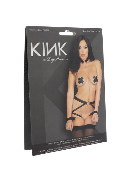 Bestel: Elastic Butt Harness, Choker and Cuffs by Kink - bij Happytoys.nl, happytoys.be, Happytoys.ae: erotische sex webshop | liever Happy dan Easy ⭐⭐⭐⭐⭐