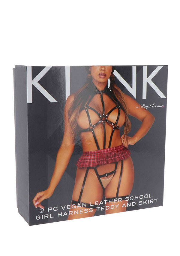Bestel: Vegan Leather Harness with Collar and Skirt by Kink - bij Happytoys: de erotische sex webshop | liever Happy dan Easy ⭐⭐⭐⭐⭐