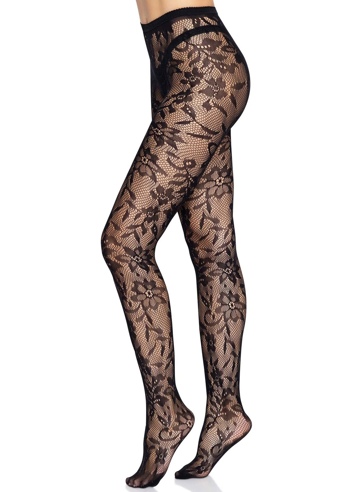 Bestel: Seamless Floral Lace Pantyhose - bij Happytoys.nl, happytoys.be, Happytoys.ae: erotische sex webshop | liever Happy dan Easy ⭐⭐⭐⭐⭐