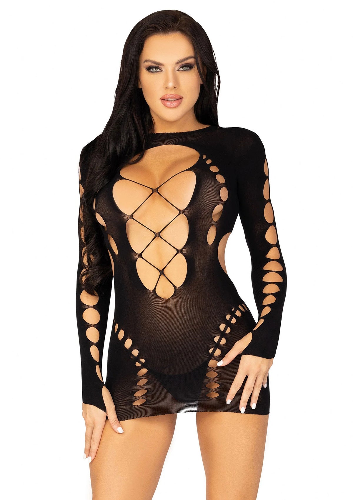 Bestel: Mini Dress with Faux Lace Up Detail - bij Happytoys.nl, happytoys.be, Happytoys.ae: erotische sex webshop | liever Happy dan Easy ⭐⭐⭐⭐⭐