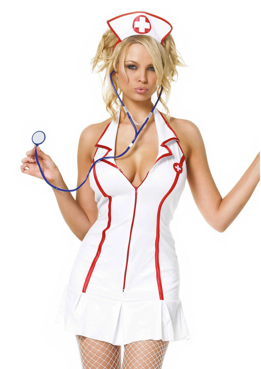 Bestel: Head Nurse Dress - bij Happytoys.nl, happytoys.be, Happytoys.ae: erotische sex webshop | liever Happy dan Easy ⭐⭐⭐⭐⭐ - Default Title - 88200 - WHITE - XL