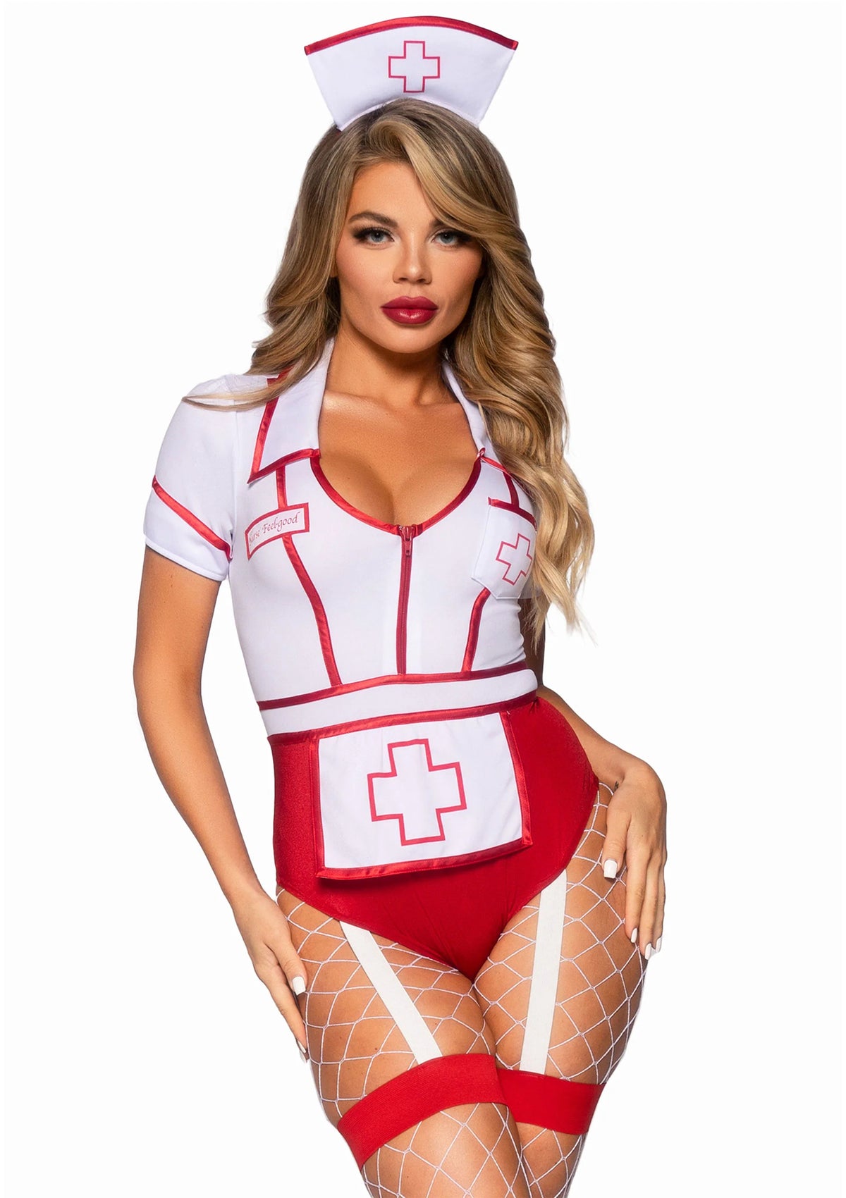 Bestel: Nurse Feelgood Bodysuit by Leg Avenue - bij Happytoys.nl, happytoys.be, Happytoys.ae: erotische sex webshop | liever Happy dan Easy ⭐⭐⭐⭐⭐