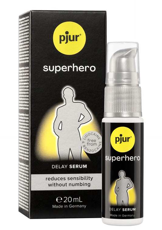 Bestel: Superhero Delay Serum 20 ml by Pjur - bij Happytoys: de erotische sex webshop | liever Happy dan Easy ⭐⭐⭐⭐⭐