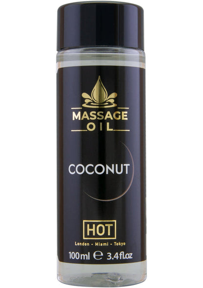 Bestel: Massage Oil 100 ml by Hot - bij Happytoys: de erotische sex webshop | liever Happy dan Easy ⭐⭐⭐⭐⭐ - Coconut - 90232 - COCONUT - 100