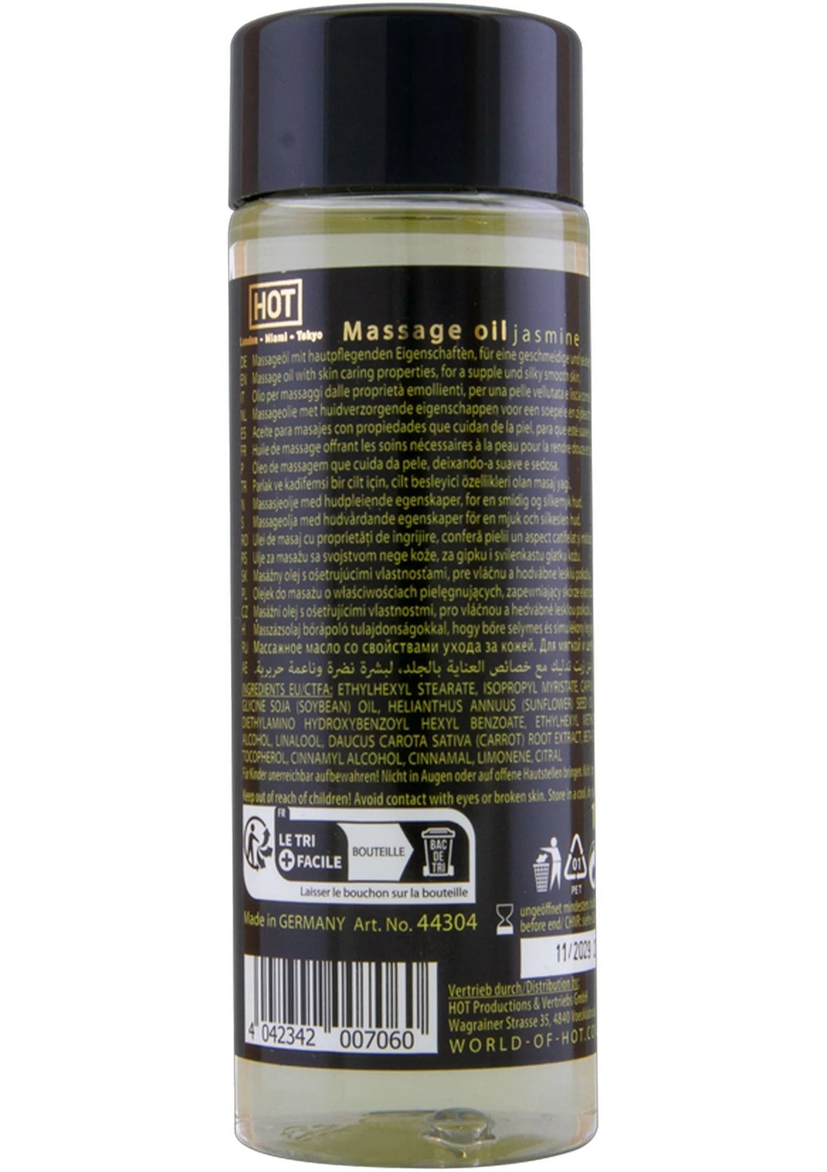 Bestel: Massage Oil 100 ml by Hot - bij Happytoys: de erotische sex webshop | liever Happy dan Easy ⭐⭐⭐⭐⭐