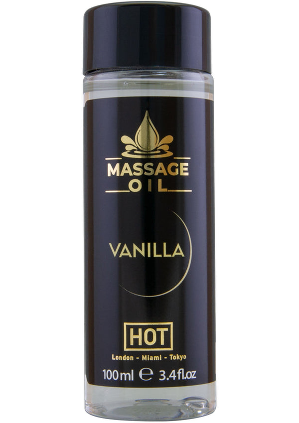 Bestel: Massage Oil 100 ml by Hot - bij Happytoys: de erotische sex webshop | liever Happy dan Easy ⭐⭐⭐⭐⭐ - Vanilla - 90232 - VANILLA - 100