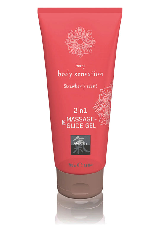 Bestel: Shiatsu 2 in 1 Massage & Glide Gel - bij Happytoys.nl, happytoys.be, Happytoys.ae: erotische sex webshop | liever Happy dan Easy ⭐⭐⭐⭐⭐ - Default Title - 90325 - STRAWBERRY - 200