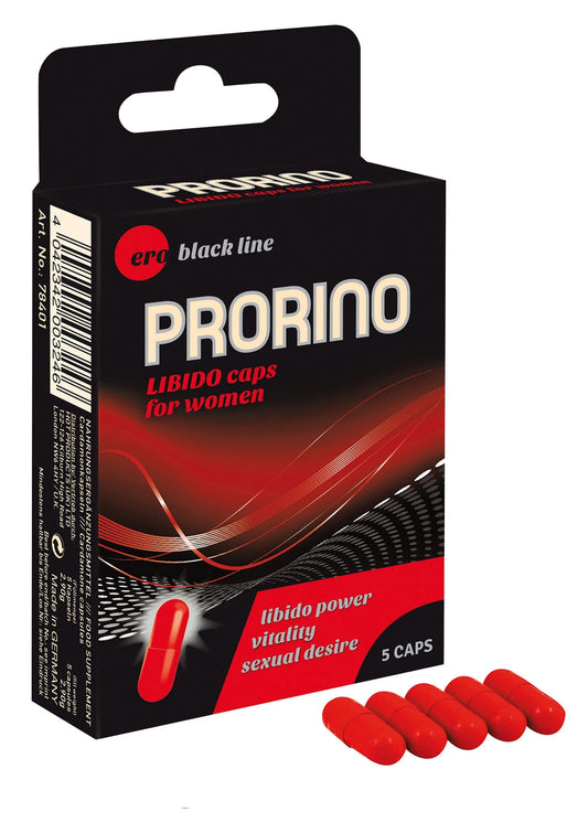 Bestel: Prorino Libido Caps For Women 5 pcs by Hot Prorino - bij Happytoys: de erotische sex webshop | liever Happy dan Easy ⭐⭐⭐⭐⭐