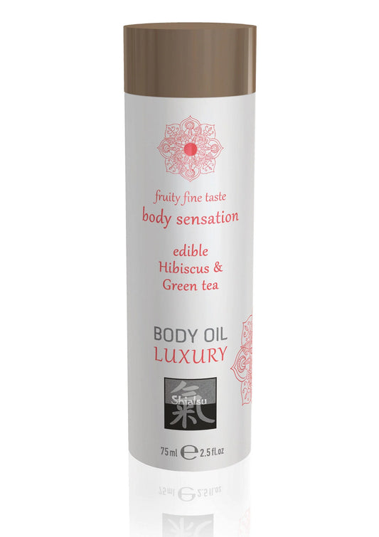 Bestel: Luxury Edible Body Oil 75 ml by Hot Shiatsu - Body Oil bij Happytoys.nl, happytoys.be, Happytoys.ae: erotische sex webshop | liever Happy dan Easy ⭐⭐⭐⭐⭐ - exotic - 90451 - EXOTIC - 75