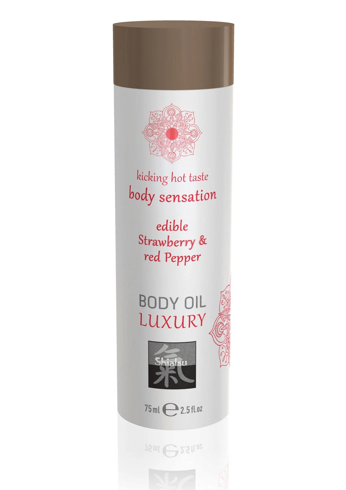 Bestel: Luxury Edible Body Oil 75 ml by Hot Shiatsu - Body Oil bij Happytoys.nl, happytoys.be, Happytoys.ae: erotische sex webshop | liever Happy dan Easy ⭐⭐⭐⭐⭐ - Strawberry - 90451 - STRAWBERRY - 75