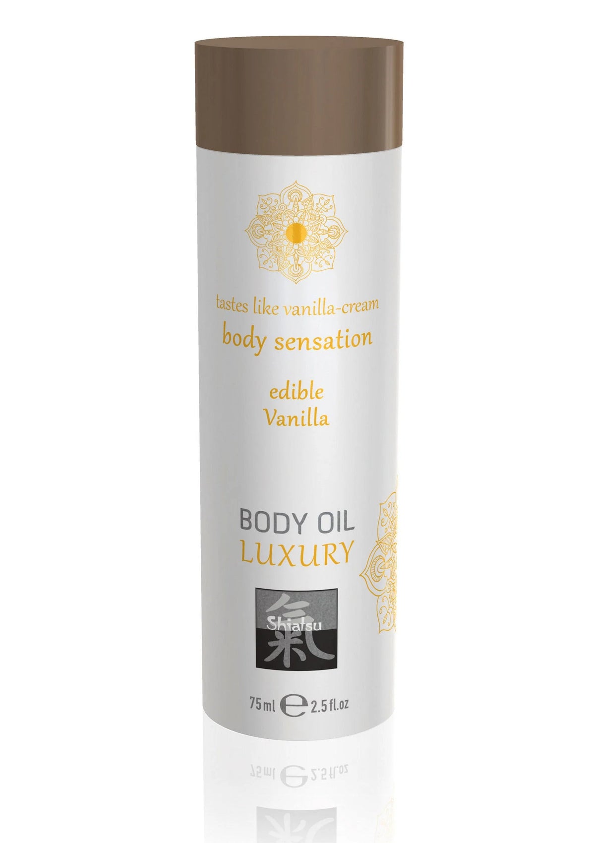 Bestel: Luxury Edible Body Oil 75 ml by Hot Shiatsu - Body Oil bij Happytoys.nl, happytoys.be, Happytoys.ae: erotische sex webshop | liever Happy dan Easy ⭐⭐⭐⭐⭐ - Vanilla - 90451 - VANILLA - 75