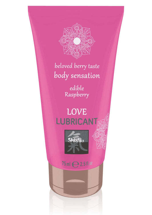 Bestel: Edible Love Lubricant 75 ml Raspberry by Shiatsu Hot - bij Happytoys: de erotische sex webshop | liever Happy dan Easy ⭐⭐⭐⭐⭐