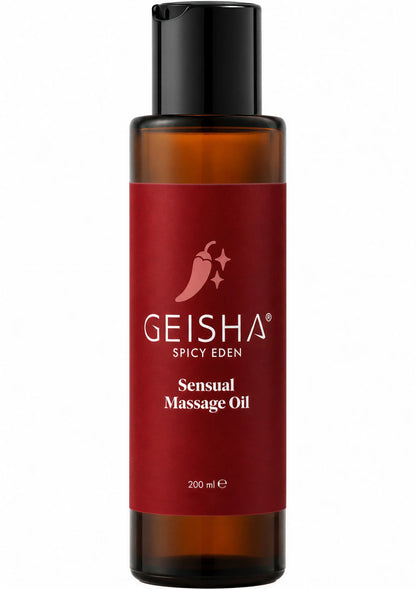 Bestel: Sensual Massage Oil 200 ml by Geisha - bij Happytoys.nl, happytoys.be, Happytoys.ae: erotische sex webshop | liever Happy dan Easy ⭐⭐⭐⭐⭐ - Spicy Eden - 90607 - SPICY - 200