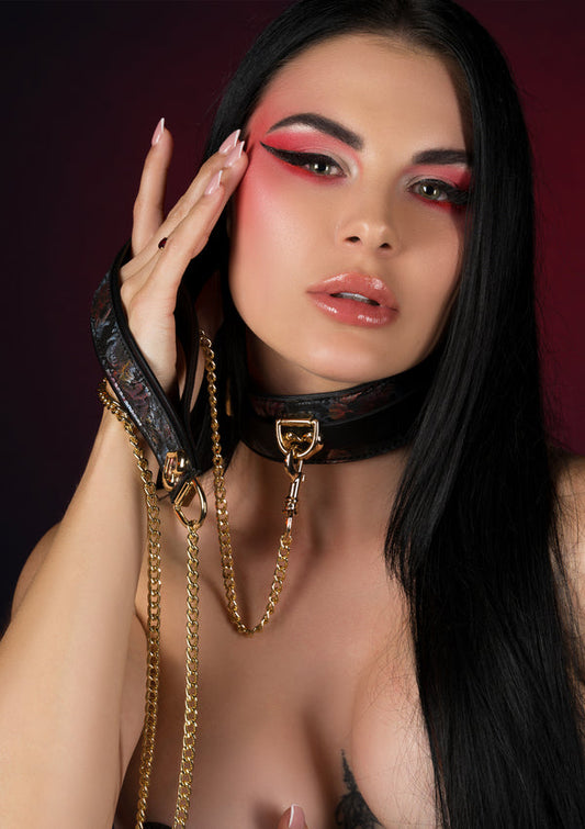 Floral Jacquard Collar & Leash by Geisha