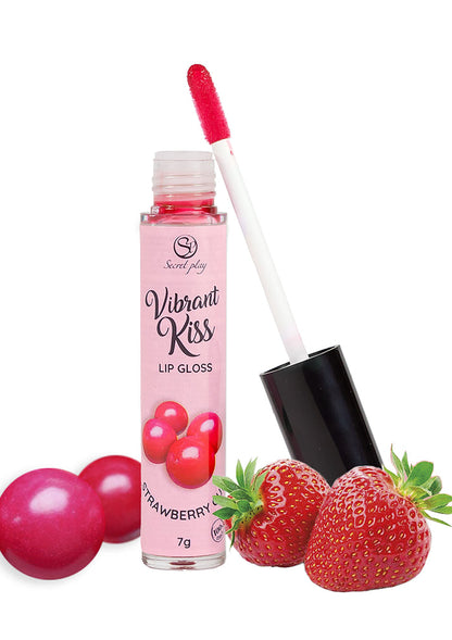 Bestel: Lip Gloss Vibrant Kiss by Secret Play - bij Happytoys: de erotische sex webshop | liever Happy dan Easy ⭐⭐⭐⭐⭐ - Strawberry - 92321 - STRAWBERRY - 6