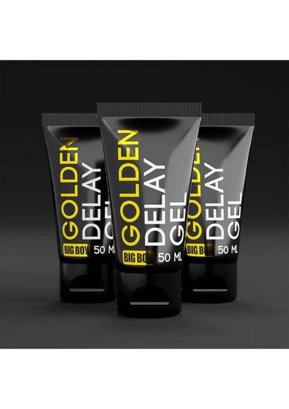 Bestel: Big Boy Golden Delay Gel 50 ml by Cobeco Big Boy - bij Happytoys: de erotische sex webshop | liever Happy dan Easy ⭐⭐⭐⭐⭐