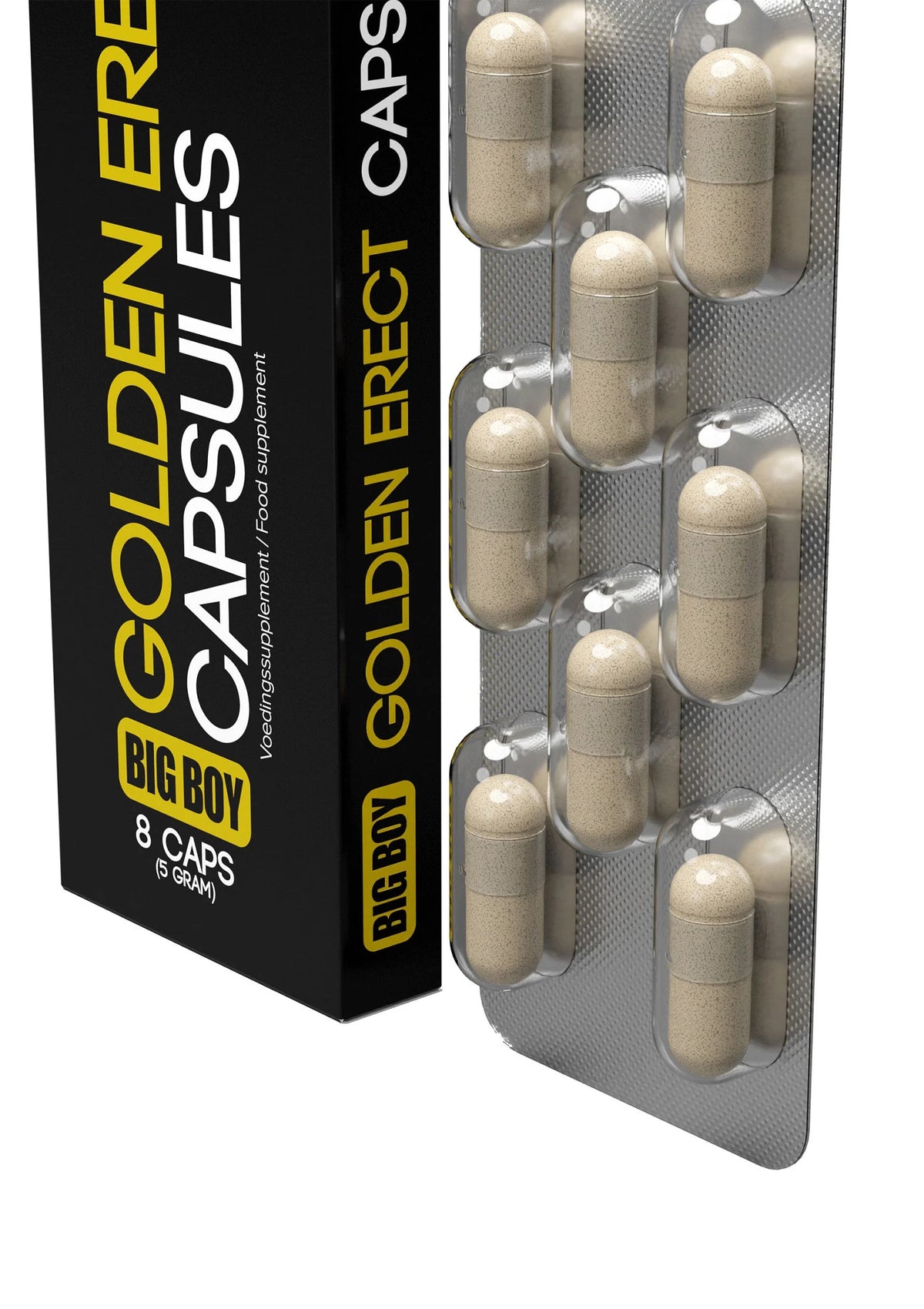 Bestel: Big Boy Golden Erect Capsules 8 pcs - bij Happytoys.nl, happytoys.be, Happytoys.ae: erotische sex webshop | liever Happy dan Easy ⭐⭐⭐⭐⭐