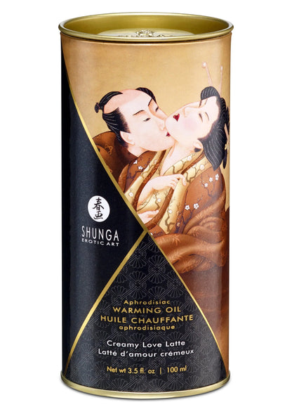 Bestel: Warming Oil - Creamy Latte - 100 ml by Shunga - bij Happytoys: de erotische sex webshop | liever Happy dan Easy ⭐⭐⭐⭐⭐