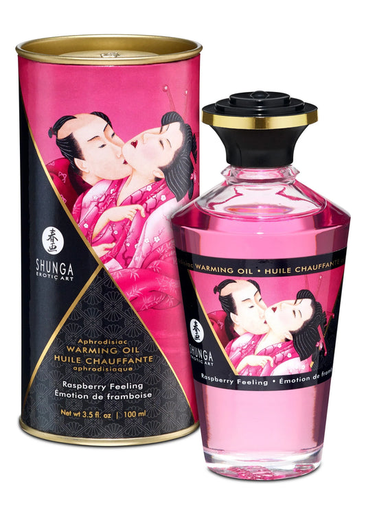 Bestel: Aphrodisiac Warming Oil - Raspberry 100 ml by Shunga - bij Happytoys: de erotische sex webshop | liever Happy dan Easy ⭐⭐⭐⭐⭐