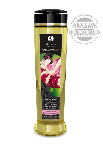 Bestel: Organica Kissable Oil by Shunga - bij Happytoys.nl, happytoys.be, Happytoys.ae: erotische sex webshop | liever Happy dan Easy ⭐⭐⭐⭐⭐ - Raspberry - 94514 - RASPBERRY - 240