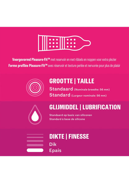 Bestel: Pleasure Me Condoms 6 x 10 by Durex - bij Happytoys: de erotische sex webshop | liever Happy dan Easy ⭐⭐⭐⭐⭐