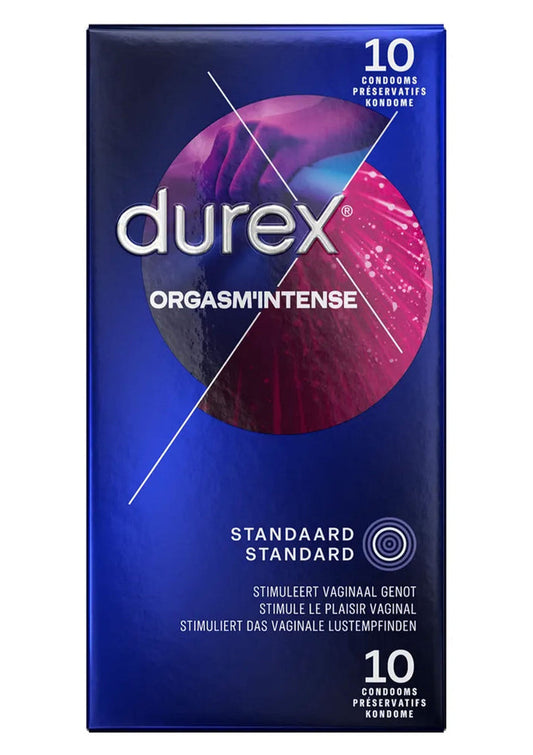 Bestel: Orgasm Intense 6 x 10 condoms by Durex - bij Happytoys.nl, happytoys.be, Happytoys.ae: erotische sex webshop | liever Happy dan Easy ⭐⭐⭐⭐⭐