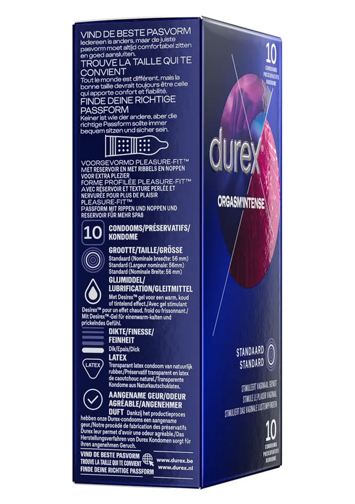 Bestel: Orgasm Intense 6 x 10 condoms by Durex - bij Happytoys.nl, happytoys.be, Happytoys.ae: erotische sex webshop | liever Happy dan Easy ⭐⭐⭐⭐⭐