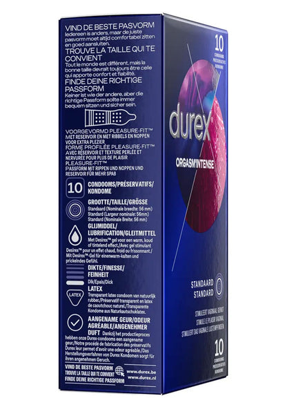 Bestel: Orgasm Intense 6 x 10 condoms by Durex - bij Happytoys.nl, happytoys.be, Happytoys.ae: erotische sex webshop | liever Happy dan Easy ⭐⭐⭐⭐⭐