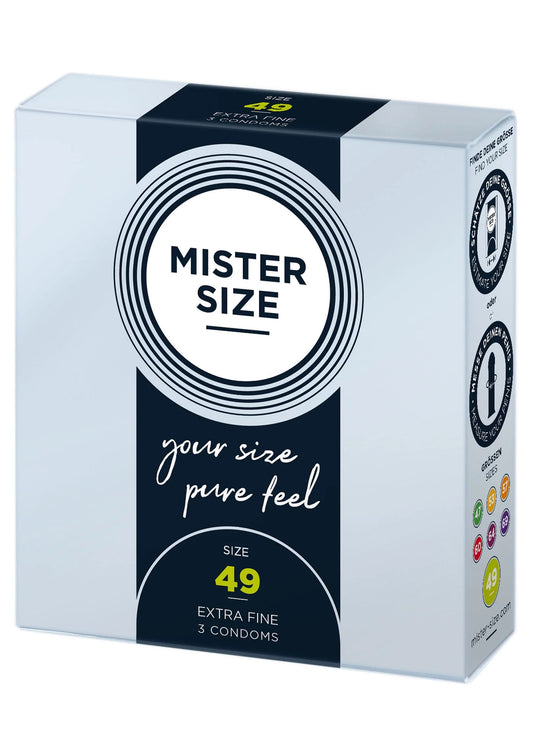 Bestel: MISTER SIZE 49mm Condoms 3pcs by Mister Size - bij Happytoys: de erotische sex webshop | liever Happy dan Easy ⭐⭐⭐⭐⭐