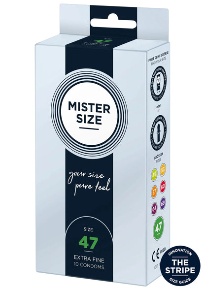 Bestel: MISTER SIZE 47mm Condoms 10pcs - bij Happytoys.nl, happytoys.be, Happytoys.ae: erotische sex webshop | liever Happy dan Easy ⭐⭐⭐⭐⭐ - Default Title - 97120 - NATUREL