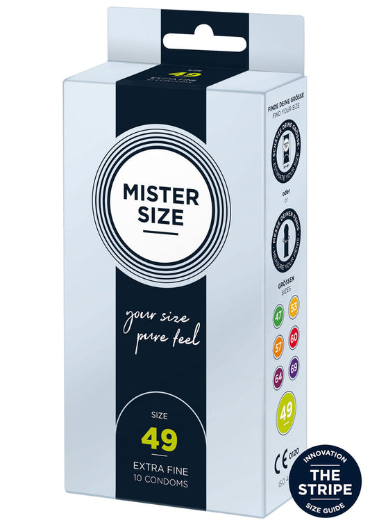 Bestel: 49mm Condoms 10pcs by Mister Size - bij Happytoys: de erotische sex webshop | liever Happy dan Easy ⭐⭐⭐⭐⭐