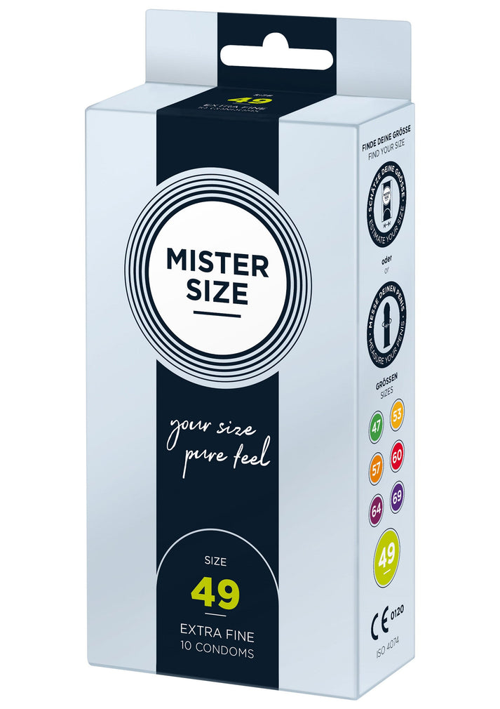 Bestel: 49mm Condoms 10pcs by Mister Size - bij Happytoys: de erotische sex webshop | liever Happy dan Easy ⭐⭐⭐⭐⭐