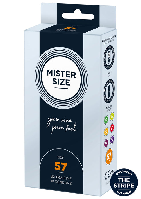 Bestel: 57mm Condoms 10pcs by Mister Size - bij Happytoys: de erotische sex webshop | liever Happy dan Easy ⭐⭐⭐⭐⭐