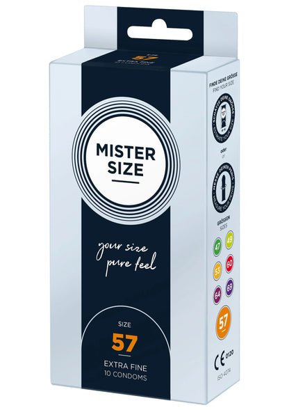 Bestel: 57mm Condoms 10pcs by Mister Size - bij Happytoys: de erotische sex webshop | liever Happy dan Easy ⭐⭐⭐⭐⭐