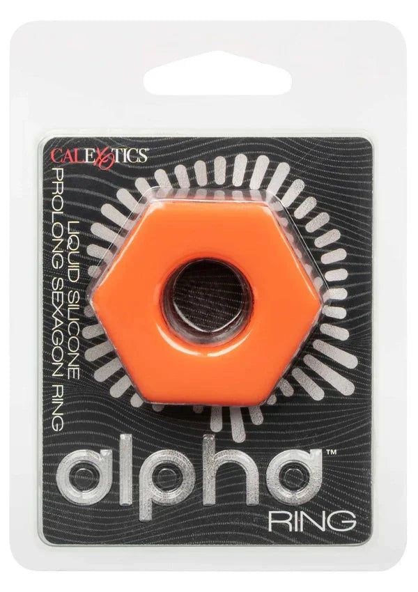Alpha Liquid Silicone Prolong Sexagon Ring by CalExotics - Happytoys Sexshop: Toys for Feeling Happy & Easy 😊 - Discreet geleverd