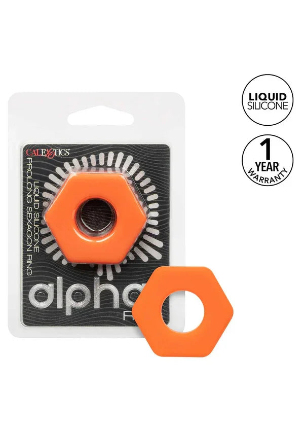 Alpha Liquid Silicone Prolong Sexagon Ring by CalExotics - Happytoys Sexshop: Toys for Feeling Happy & Easy 😊 - Discreet geleverd