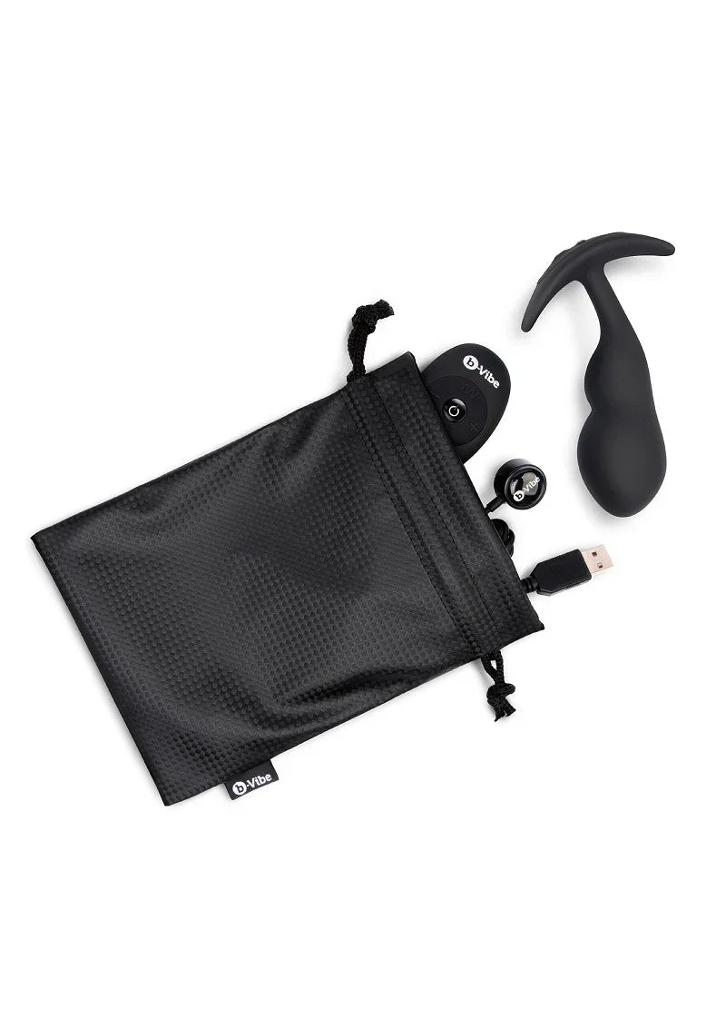 Remote Control P-Spot Snug Plug 145g by B-Vibe - Happytoys Sexshop: Toys for Feeling Happy & Easy 😊 - Discreet geleverd