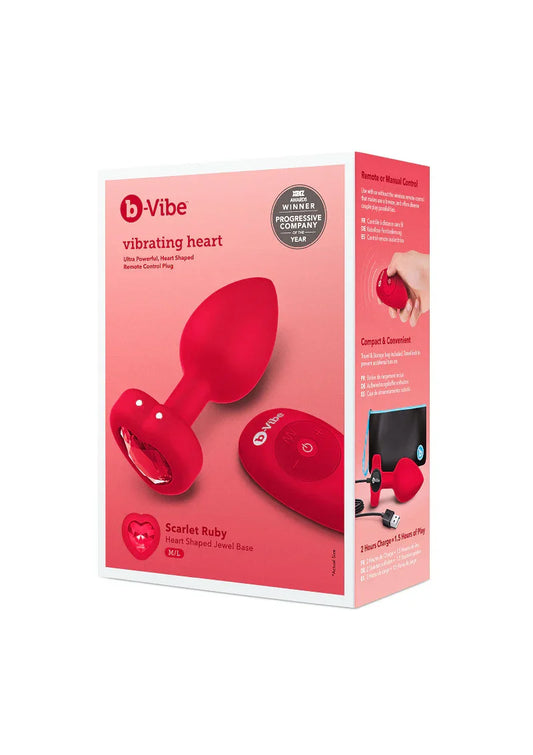 ♂ ♀ B-Vibe Vibrating Heart Plug M/L - Happytoys Sexshop: Toys for Feeling Happy & Easy 😊 - Discreet geleverd