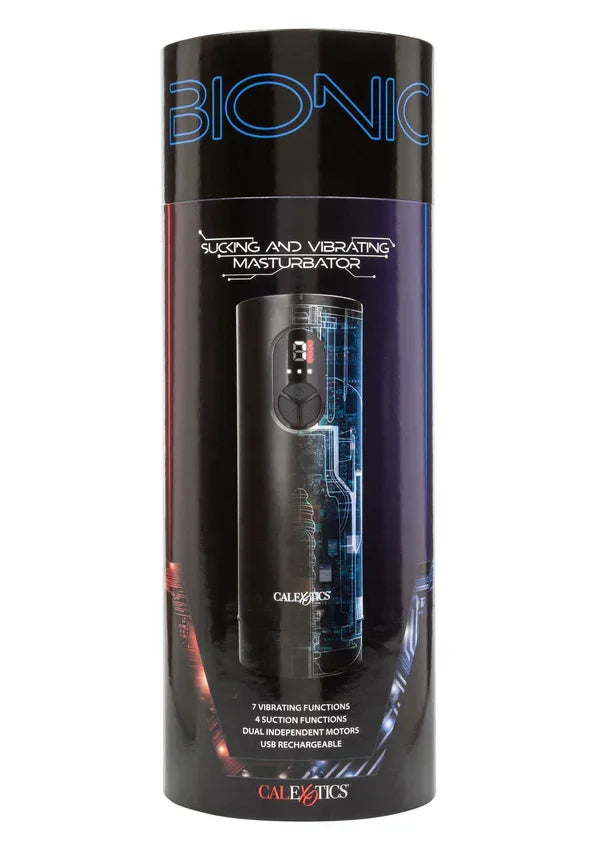 Bionic Sucking and Vibrating Masturbator by CalExotics - Happytoys Sexshop: online sex shop for Feeling Happy & Easy 😊 - Discreet geleverd