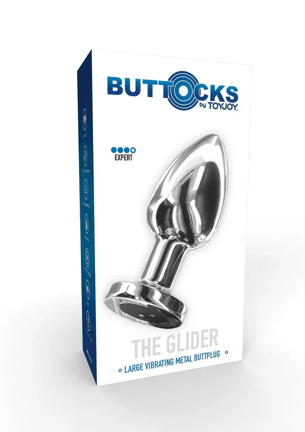 Buttocks Vibrating Metal Buttplug L by ToyJoy - Happytoys Sexshop: online sex shop for Feeling Happy & Easy 😊 - Discreet geleverd