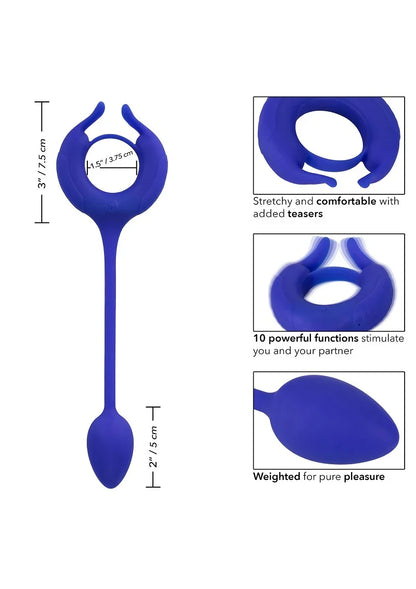 Admiral Plug and Play Weighted Cock Ring by CalExotics - Happytoys Sexshop: Toys for Feeling Happy & Easy 😊 - Discreet geleverd