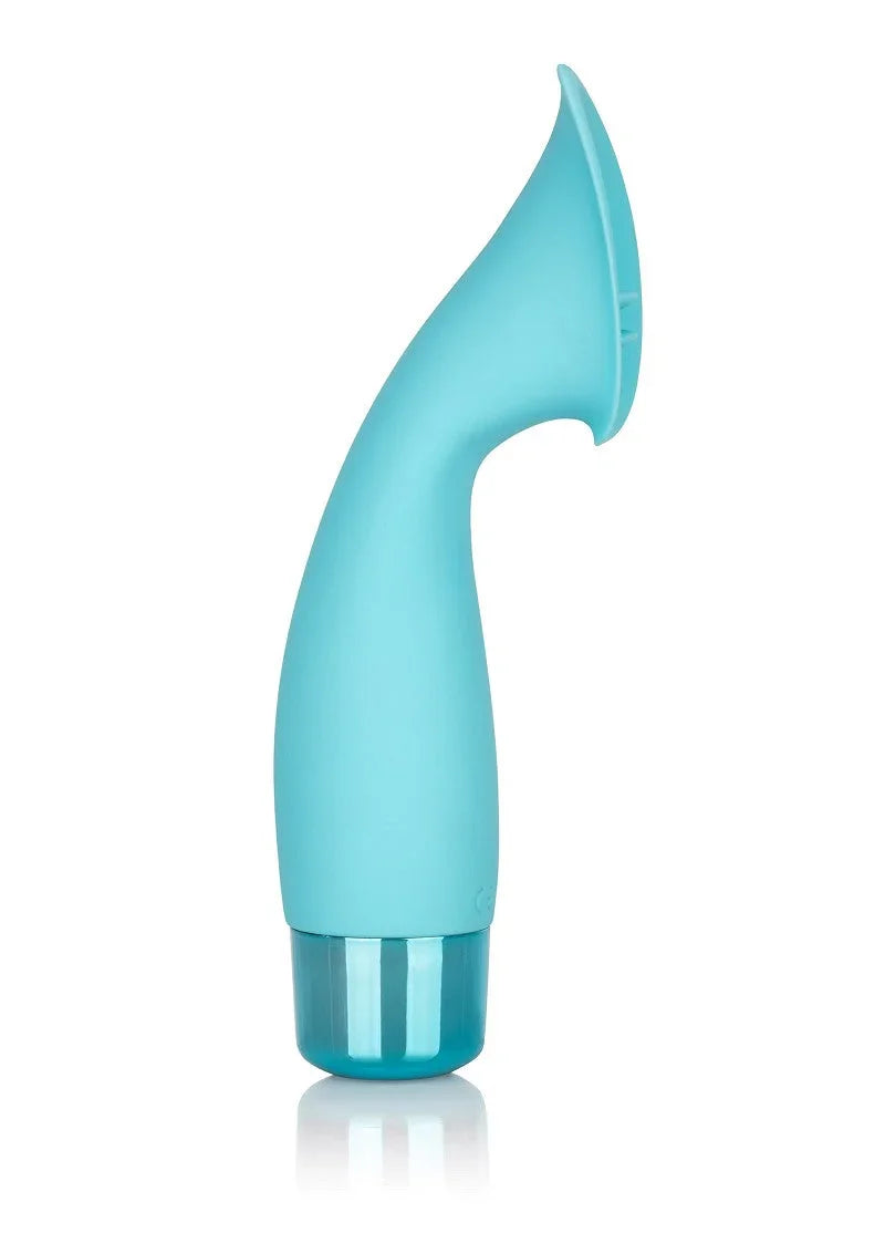 Blue CalExotics Eden Climaxer clitoris stimulator on white background
