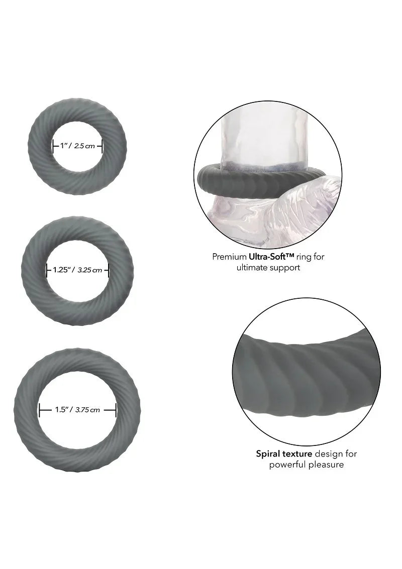 ♂ CalExotics Link Up Ultra-Soft Ultimate Set Cockring - Happytoys Sexshop: Toys for Feeling Happy & Easy 😊 - Discreet geleverd