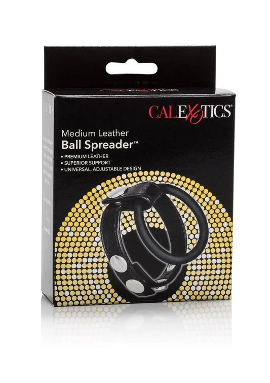 CalExotics Medium Leather Ball Spreader - Happytoys Sexshop: online sex shop for Feeling Happy & Easy 😊 - Discreet geleverd