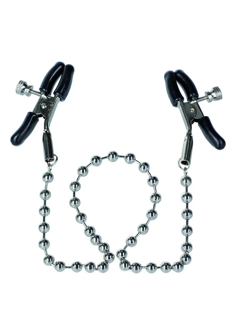 CalExotics Nipple Play Silver Beaded Nipple Clamps Tepelklemmen - Happytoys Sexshop: Toys for Feeling Happy & Easy 😊 - Discreet geleverd