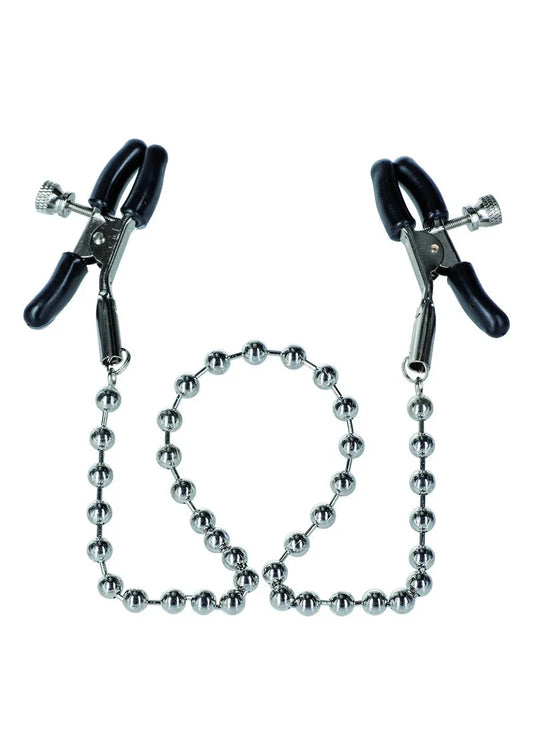 CalExotics Nipple Play Silver Beaded Nipple Clamps Tepelklemmen - Happytoys Sexshop: Toys for Feeling Happy & Easy 😊 - Discreet geleverd